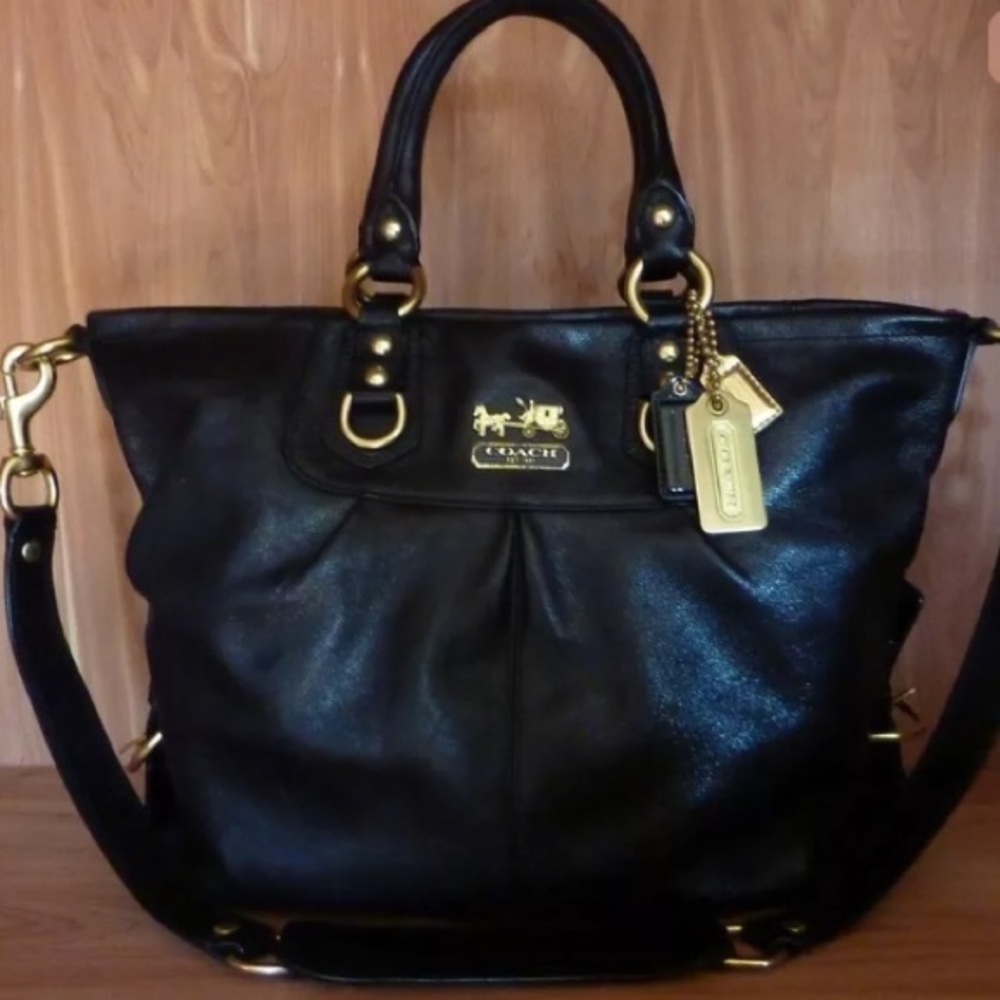 Coach Black Leather Purse Madison Julianne Bag